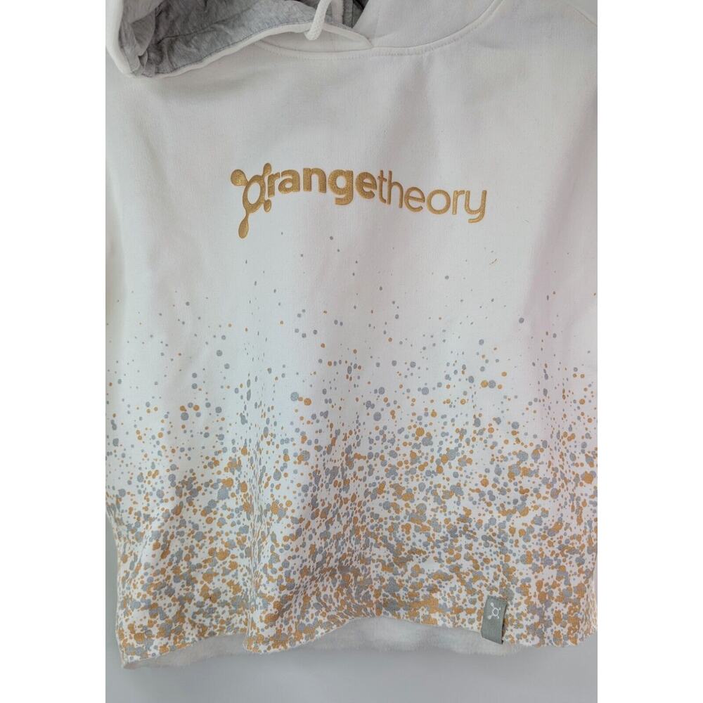 OrangeTheory Crop Top Hoodie White Metallic Size SMALL. | 250997